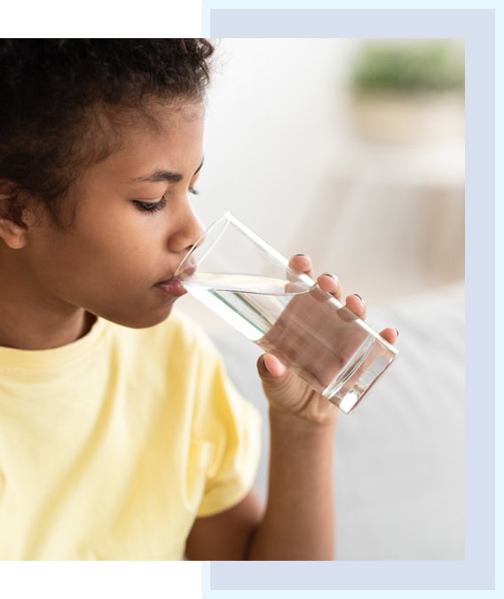 Girl is drinking water